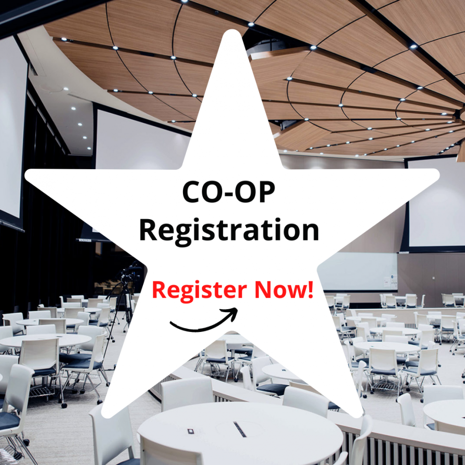 CO-OP Registration. Register now through clicking on the circled button. 